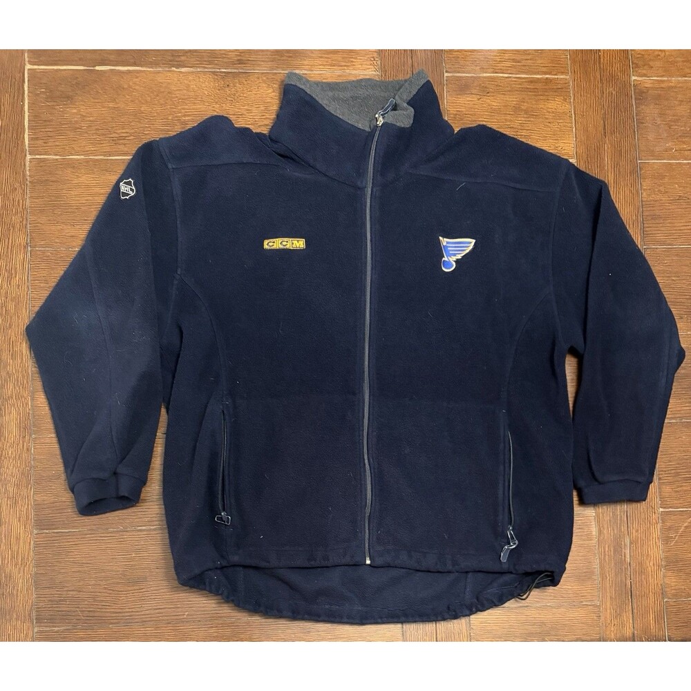 Vintage St Louis Blues Men’s Size L CCM Full Zip Navy Fleece Jacket